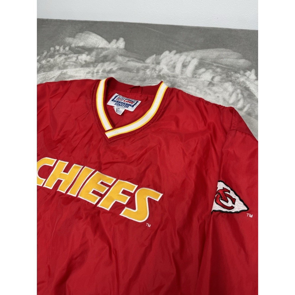 Vintage Y2K Kansas City Chiefs Windbreaker Mens XL Red Pullover Jacket Pro Line - Picture 3 of 9
